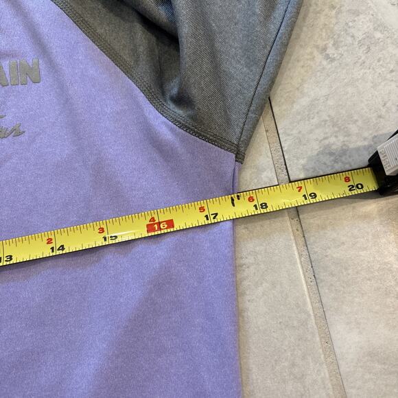 Patagonia Shirt Women’s Sz Small Long Sleeve Top Stretch Purple Mountain Logo - Picture 5 of 10